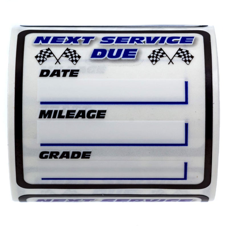 SBlabels Checkered Flag Oil Change Service Reminder Stickers / 250 Clear Window Automotive Mechanic Maintenance Due Labels / 2" x 2" Square Auto Vehicle Repair Shop Sticker Reminders/Made in The USA - Image 2